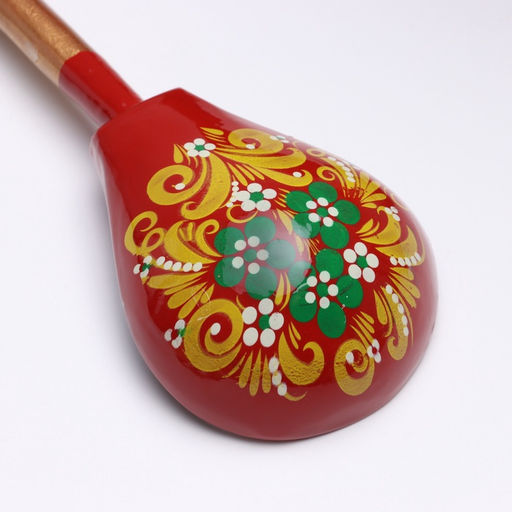 Цена за 10 шт. Ложка деревянная «Краснушка», столовая, 19×6 см, хохлома, МИКС