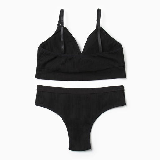 Комплект нижнего белья женский (топ, трусы) Collorista, чёрный, размер 46-48