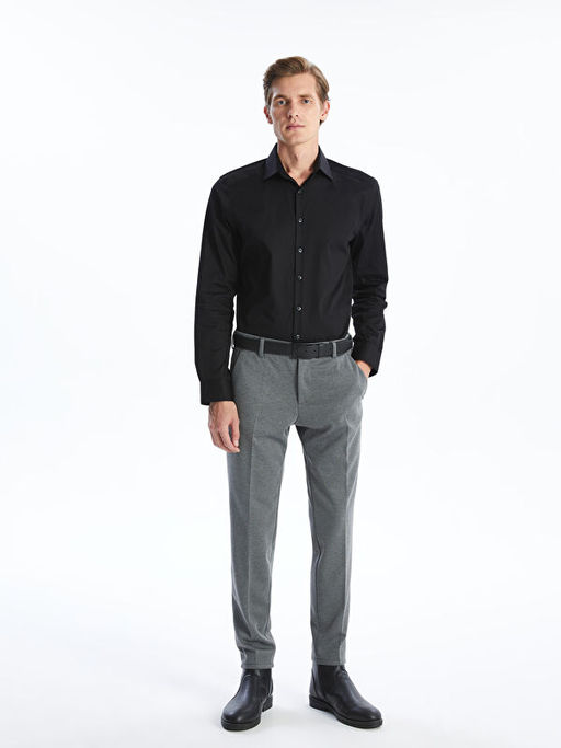 Slim Fit Uzun Kollu Gabardin Erkek G?mlek