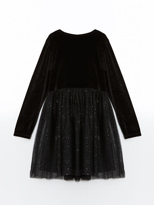 Bisiklet Yaka Kadife K?z ?ocuk Elbise - Waikiki фото 2