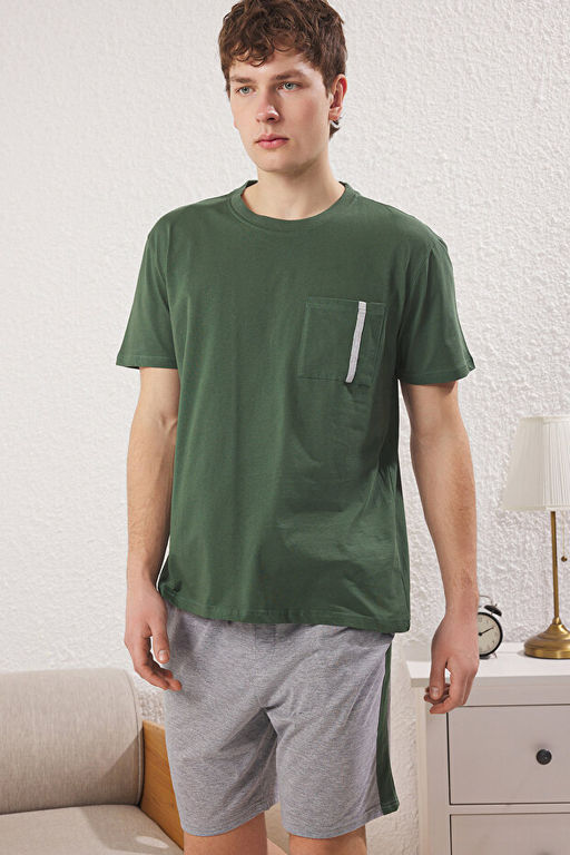Ye_il Regular Fit Panelli _rme _ortlu Pijama Tak_m_ TMNSS25PT00035 - Trendyolmilla фото 2