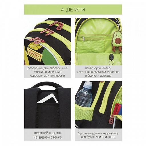 RG-168-1 рюкзак школьный - Grizzly фото 16