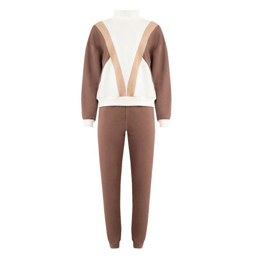 Костюм женский (свитшот, брюки) MINAKU: Casual Collection, размер 42, экрю