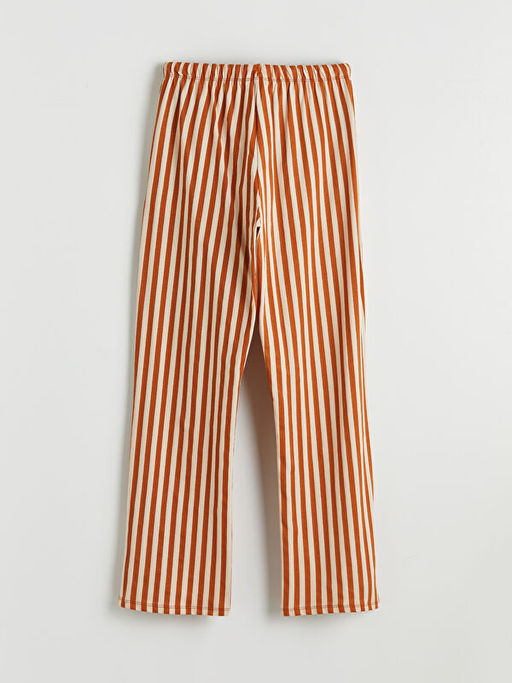 Beli Lastikli ?izgili Kad?n Pijama Alt