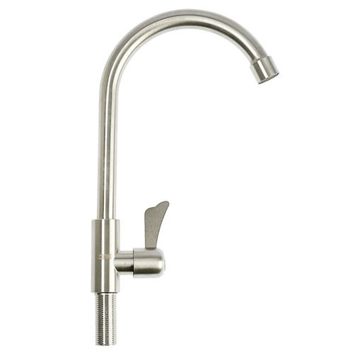 Моносмеситель ZEIN Z01, нержавеющая сталь, поворотный излив, сатин