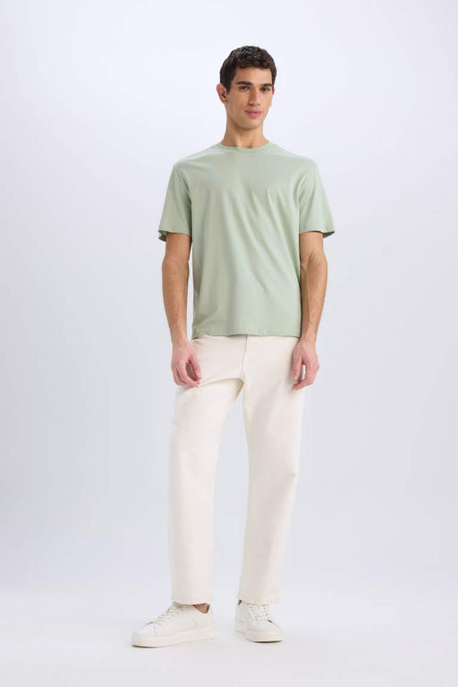 New Regular Fit Bisiklet Yaka Basic Duz K?sa Kollu Tisort - Defacto фото 3