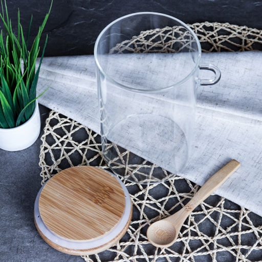 Банка с ложкой бамбуковая крышка d-80/10 см 1000 мл / LCKW2926 /уп 75/ - Галеонтрейд фото 7