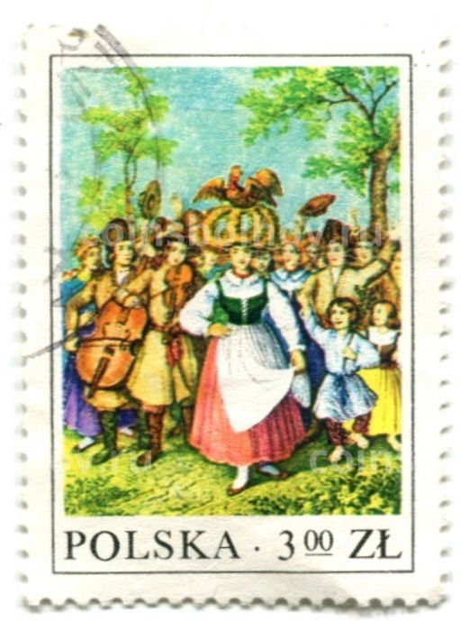 Марка Праздник урожая 1977 год Польша