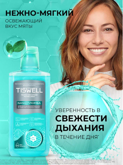 TISWELL ополаскиватель д/полости рта 500мл Реминерализующая от кариеса с наногидроксиапатитом