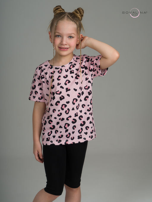 Костюм Актив нежный леопард-черный - Sovalina фото 27