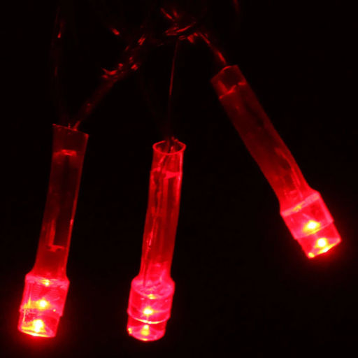 Цена за 2шт. Гирлянда для дома 2,5м 24 лампы LED прозрач.пров.,8 реж, IP-20, Красный