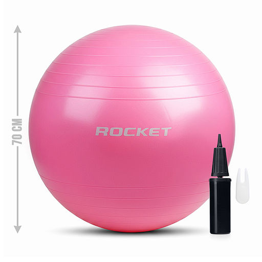 Фитбол 70см ROCKET Антивзрыв, цвет розовый (70-75см1000г)