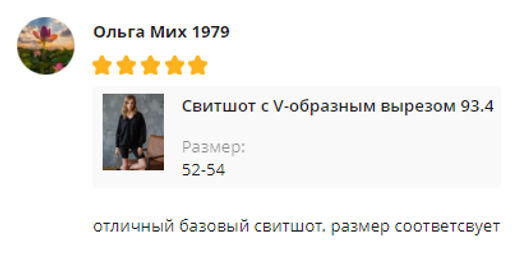 Свитшот с V-образным вырезом 93.4 - Elena sorti фото 12