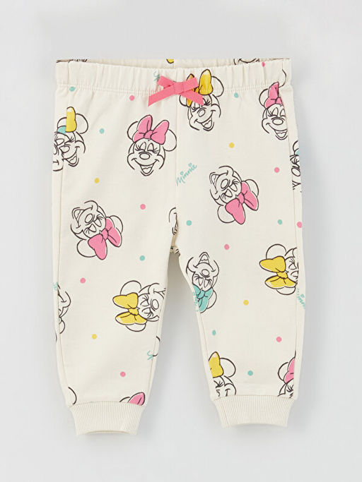 Bisiklet Yaka Uzun Kollu Minnie Mouse Bask?l? K?z Bebek Sweatshirt ve E?ofman Alt 2li Tak?m - Waikiki фото 3