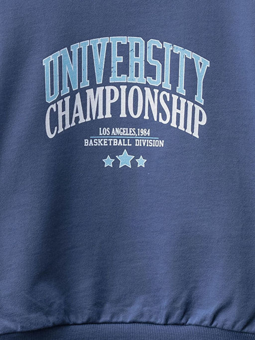 Bisiklet Yaka Bask?l? Uzun Kollu K?z ?ocuk Sweatshirt - Waikiki фото 3