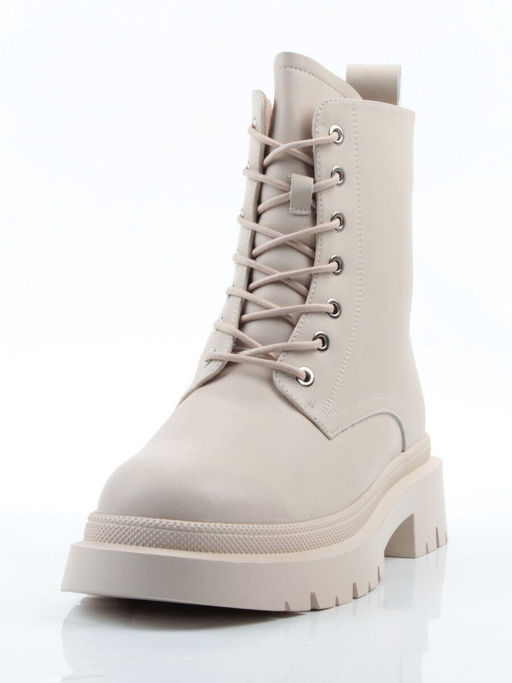 04-PAS70-2Z LT. BEIGE Ботинки зимние женские (натуральная кожа, 100% шерсть)