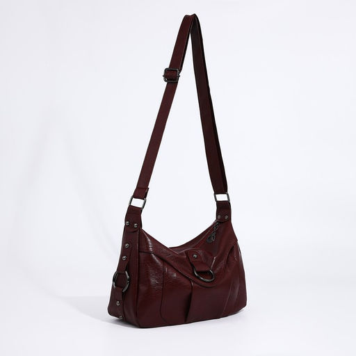 Сумка-мешок на молнии цвет бордовый - Simaland фото 5