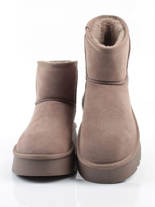 04-PF8521-4 GRAY/BEIGE Угги женские (натуральная замша, 100% шерсть)