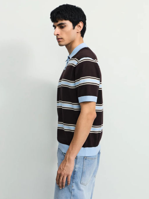 Джемпер поло в полоску / Zarina  фото 5