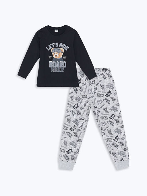 Bisiklet Yaka Erkek ?ocuk Pijama Tak?m?