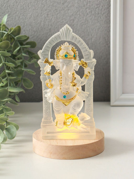 Фигурка светящаяся «Ганеша в арке», прозрачный, 10×10×18.5 см