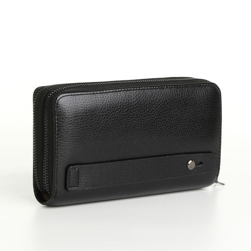 Портмоне-клатч мужской на молнии, чёрное