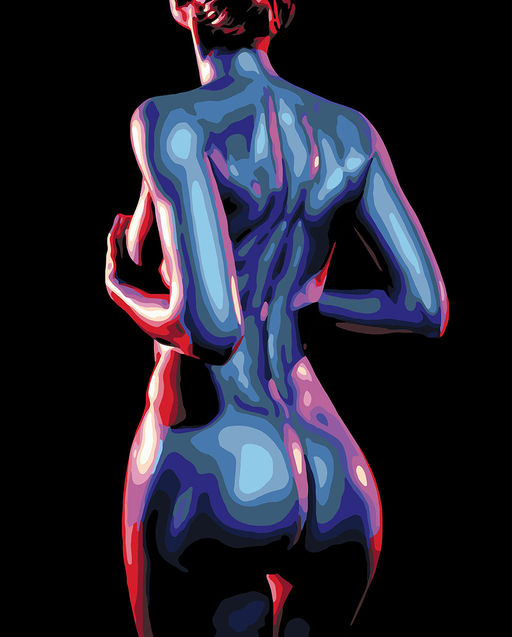 ФРЕЯ PNB/PLB-255 Набор для раскрашивания по номерам ( эффект черного холста ) 50 х 40 см В свете неона