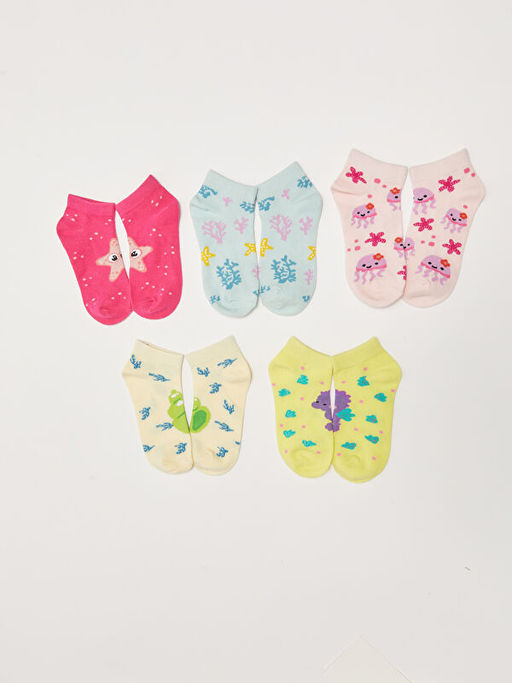 Desenli K?z ?ocuk Patik ?orap 5li - Waikiki фото 3