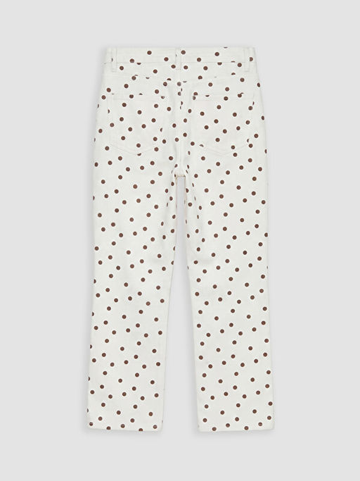 Crop Flare Puantiyeli Kad?n Jean Pantolon