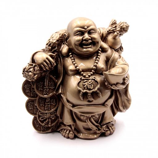 Хотей со слитком и с посохом дарует счастье и открывает финансовый поток 18-16см ХРУПКОЕ