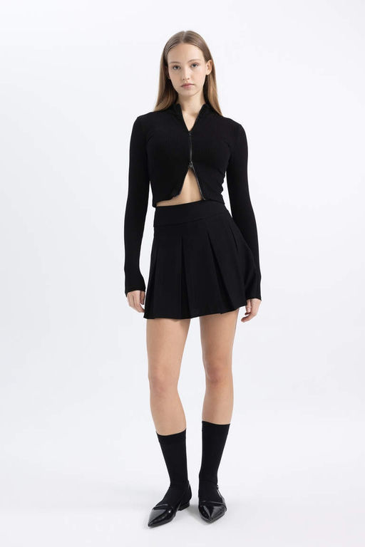 Кардиган приталенного кроя в рубчик с камзолом - Defacto фото 2