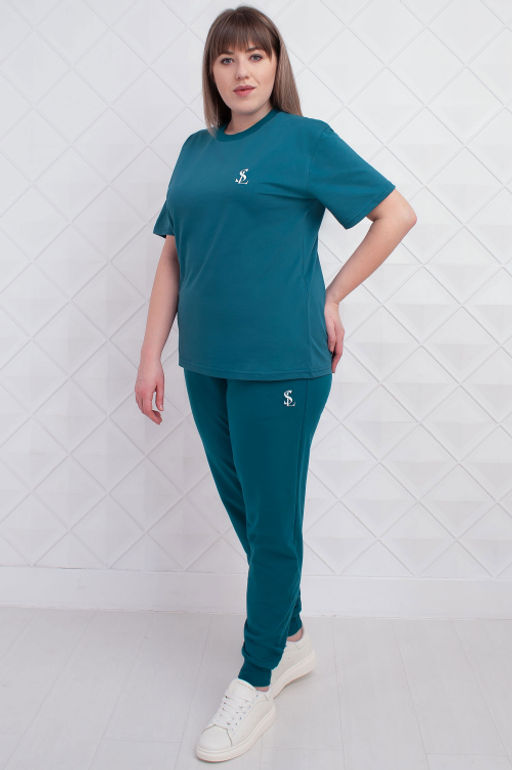 Арт. 2363 Костюм с брюками женский 50-58 (5 шт) Цвет:верх-зеленый кофе, низ-зеленый кофе - Калинка фото 24