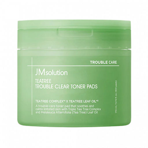 JMsolution Tea Tree Trouble Clear Toner Pads, 100ea - Успокаивающие тонер-пэды с экстрактом чайного дерева