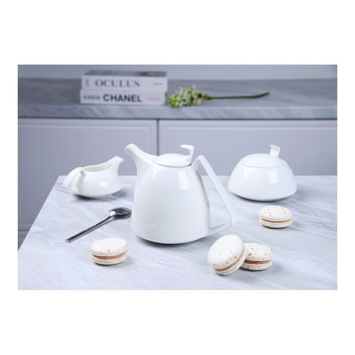 Сахарница фарфоровая с крышкой Walmer Savanna, 0.35 л, цвет белый  фото 5