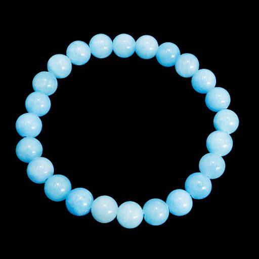 Браслет из камня Голубой агат карьерный роста и удачных сделок 8мм