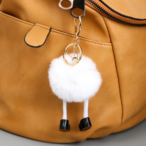 Пушистик на кольце с карабином Чудик с длинными ножками в ботинках белый - Simaland фото 2