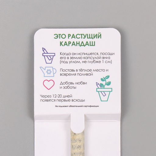 Цена за 2 шт. Растущий карандаш подарочный «Паприка», mini, простой чернографитный