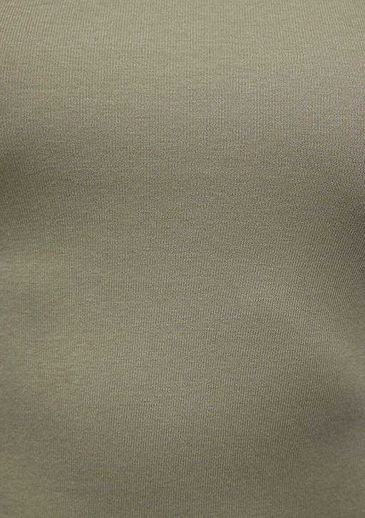 Uzun Kollu Haki Basic Tisort - Mavi фото 7