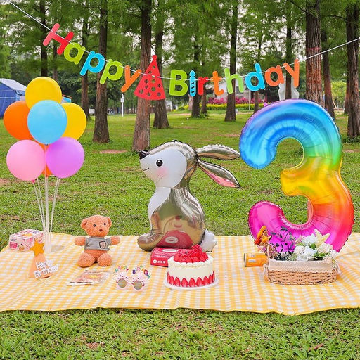 Цена за 3 шт. Воздушный шар фольгированный 31" «Заяц»