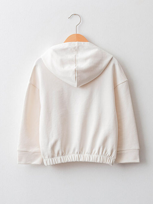 Kap??onlu Bask?l? Uzun Kollu K?z ?ocuk Sweatshirt - Waikiki фото 2