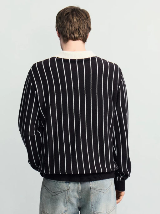 Джемпер с отложным воротником в полоску / Zarina  фото 5