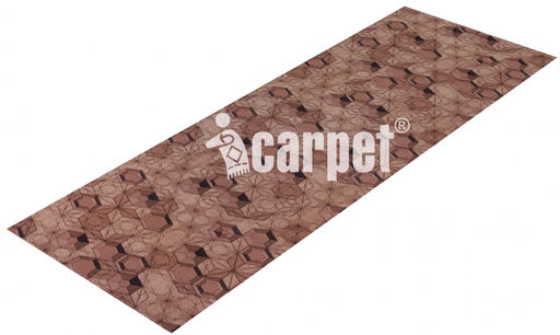 Коврик вырезной icarpet PRINT антискользящий (126) "Соты 3D Геометрия" 60х200 мокко S