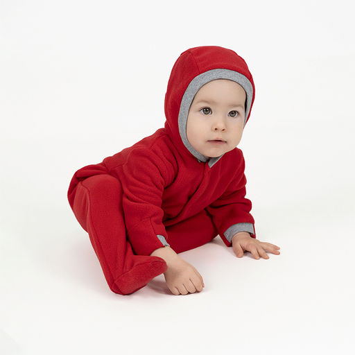 Комбинезон ясельный флисовый красный