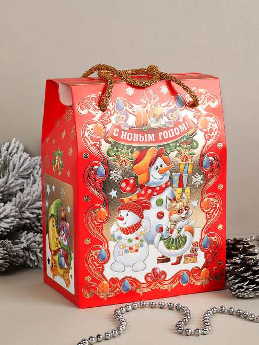 Цена за 12 шт. Коробка подарочная 17х11х23 см / 1872 /уп 12/600/новогодняя - ГалеонТрейд фото 3