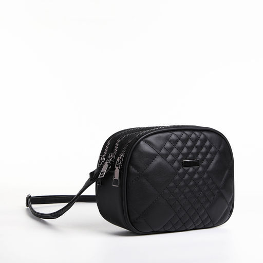 Сумка женская кросс-боди на молнии, цвет чёрный - Simaland фото 3