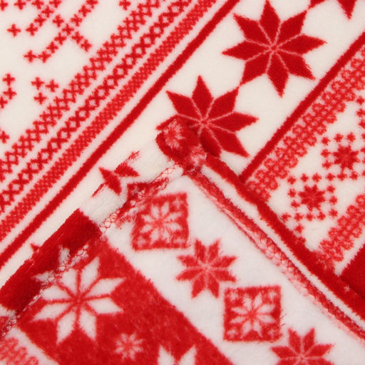 Плед Этель. Новогодний узор, 180?200 см, корал-флис, пл. 220 г/м?