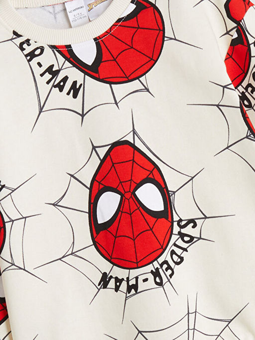 Bisiklet Yaka Spider-Man Bask?l? Erkek ?ocuk Sweatshirt