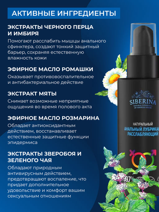 Расслабляющий анальный лубрикант 100 мл - Siberina фото 3