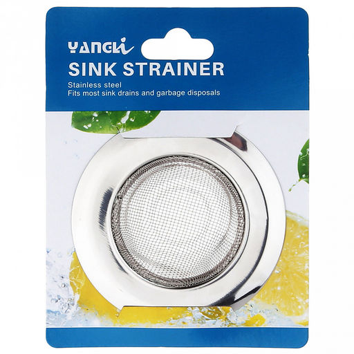 Пробка-сетка для раковины из нержавеющей стали "Сетка №2" д9,6см, h3см, на картоне (внутренний д5,2см) (Китай)