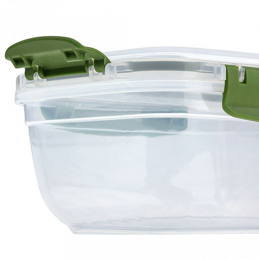 Контейнер для продуктов пластмассовый Мастер 1,4л, прямоугольный, с клипсами, воздухонепроницаемый (герметичный), съемный силиконовый уплотнитель, подходит для СВЧ, цвета микс (Россия) - Домашняя мода фото 6